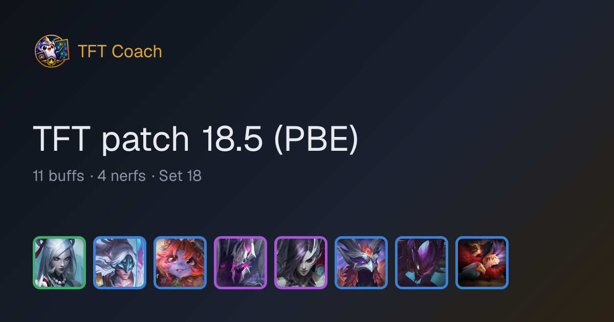 TFT Patch 18.5 Notes (PBE): Buffs & Nerfs Preview